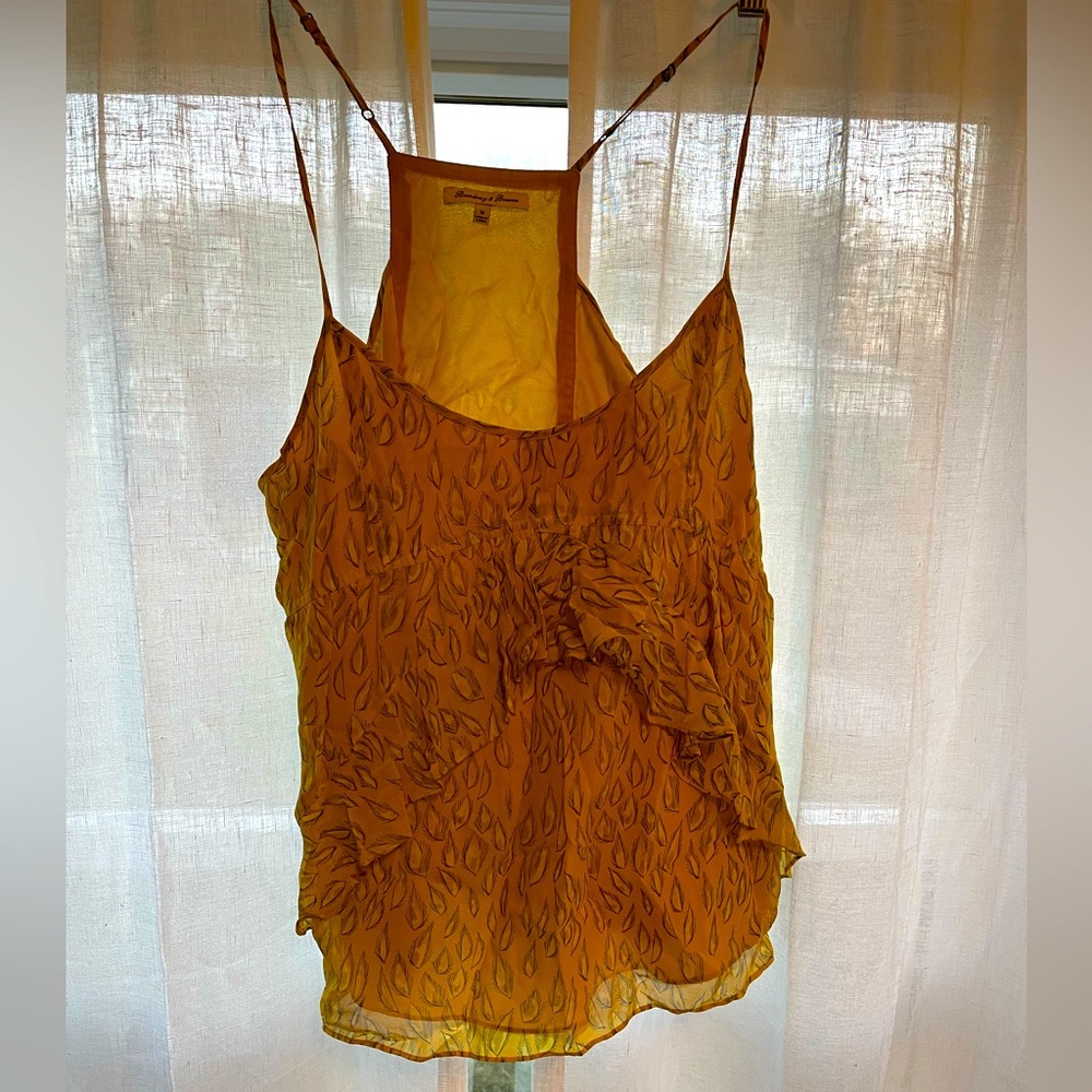 Broadway & Broom Yellow Silk Camisole